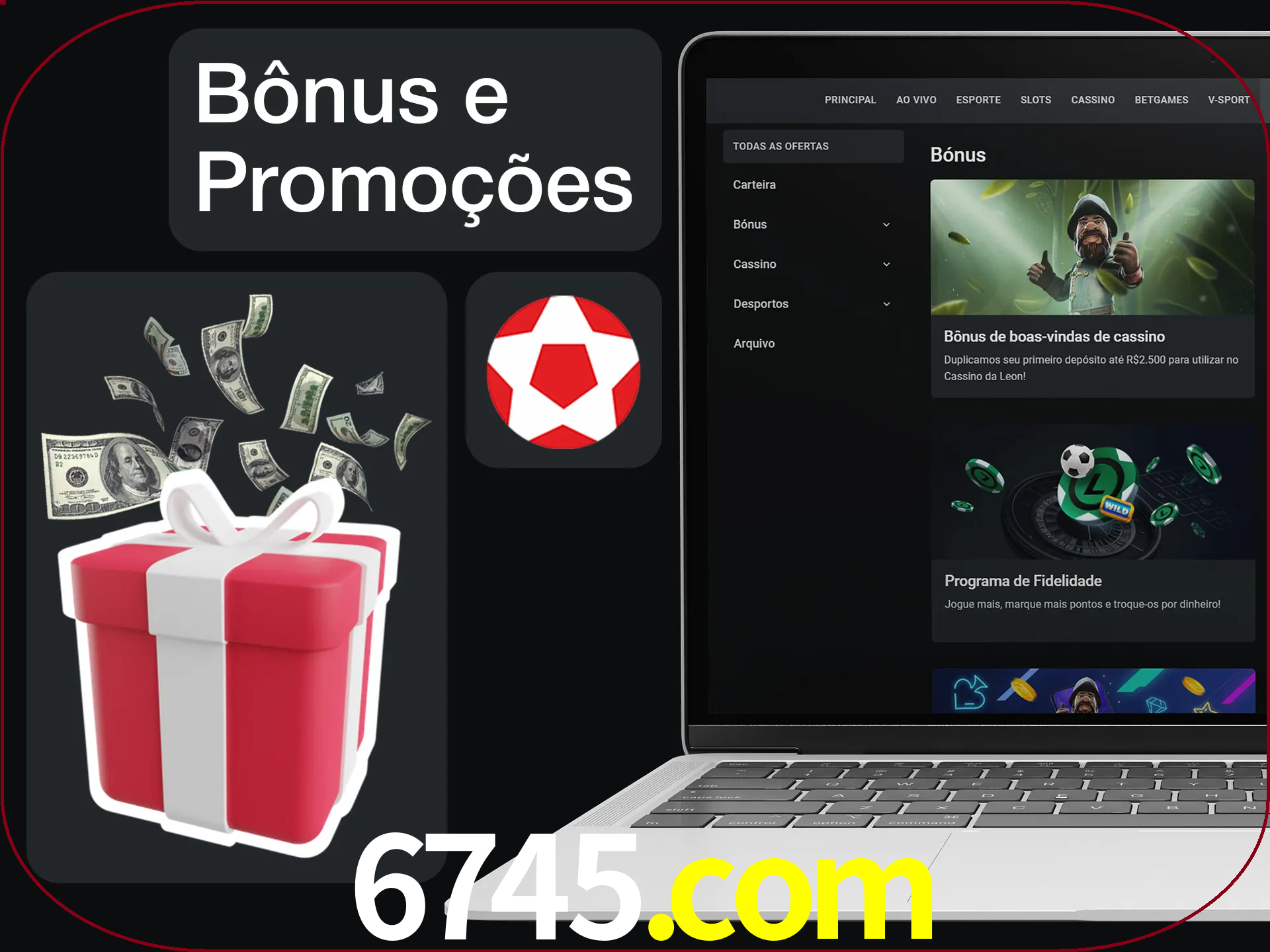 Verifique se há novos bônus e promoções.